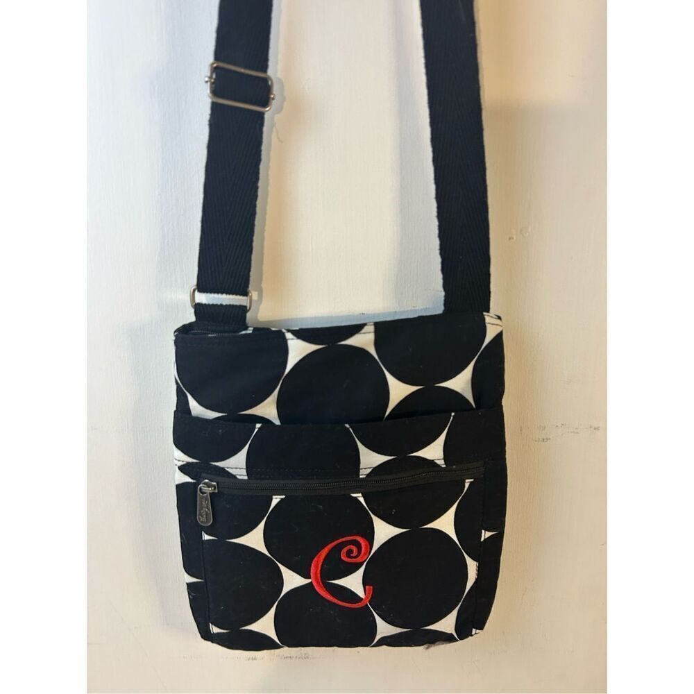 Thirty-one 31 crossbody black‎ dots monogram "C"